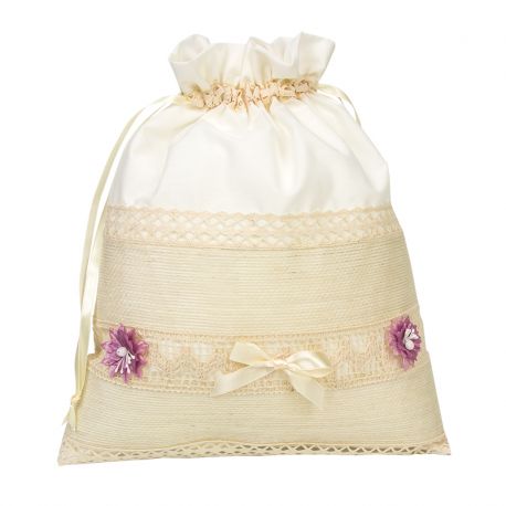 BOLSO NOVIA RÚSTICO ENCAJE Y YUTE 
