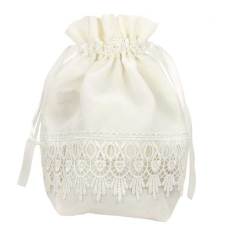 Limosnera encaje blanco para novia