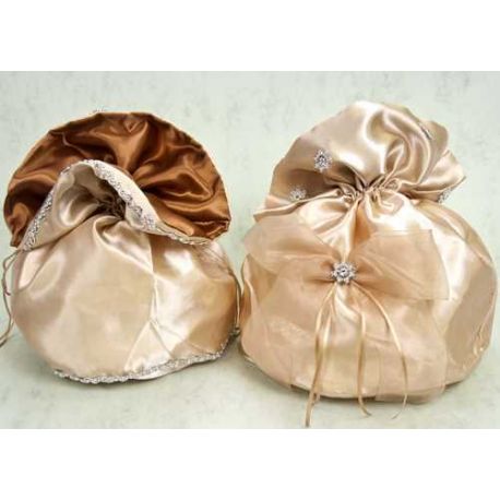 Bolso novia filo plateado O Bolso novia con lazo y adornos plata (precio unidad)