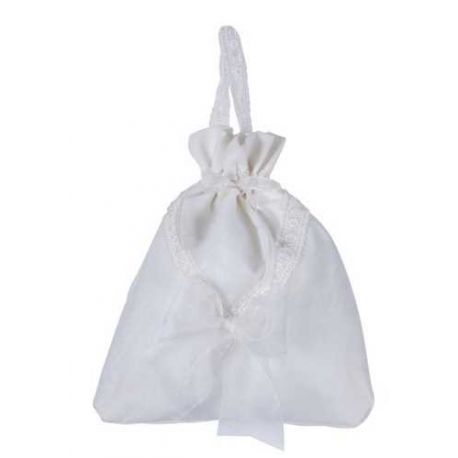 BOLSO NOVIA DE ORGANZA ENCAJE Y PASAMANE