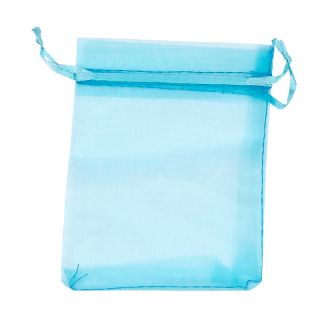 BOLSA ORGANZA 10x7,5 CM. AZUL TURQUESA 