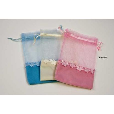 Bolsa de organza mariposas rosa.