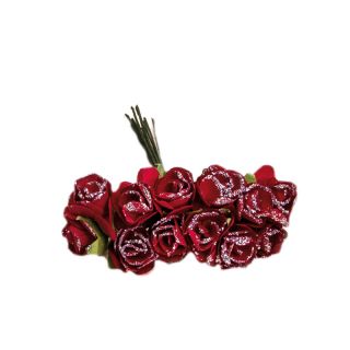 B/12 POM. C/12 ROSAS BRILLO ROJO