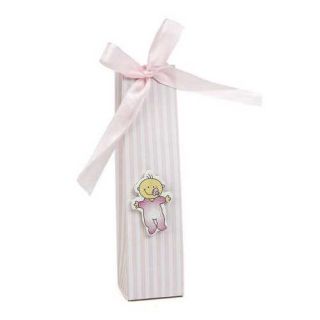 CAJA CONO RAYAS ROSA CON PIN BEBE 