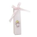 CAJA CONO RAYAS ROSA CON PIN BEBE 