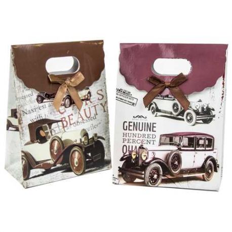 CAJITA CON ASA COCHE ANTIGUO 12x17x5