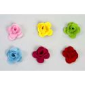 Surtido flores rosa varios colores fieltro. Precio unidad. (4,5cm)