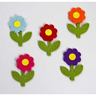 Surtido flores margaritas fieltro sencilla. bolsa 50 unidades. (7,5cm)