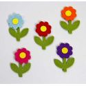Surtido flores margaritas fieltro sencilla. bolsa 50 unidades. (7,5cm)