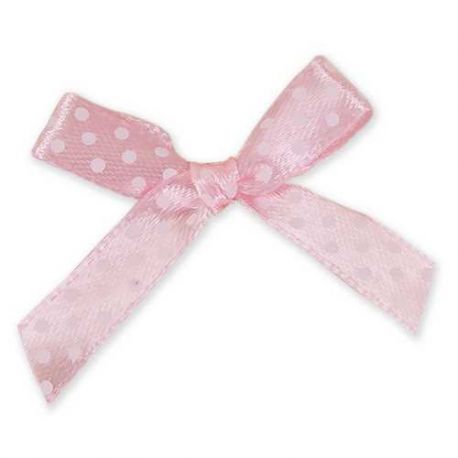 LAZO CON LUNARITOS ROSA PARA DECORAR 50 UNIDADES