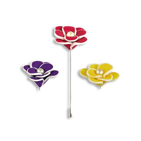 Alfiler rosa filo blanco 3 colores