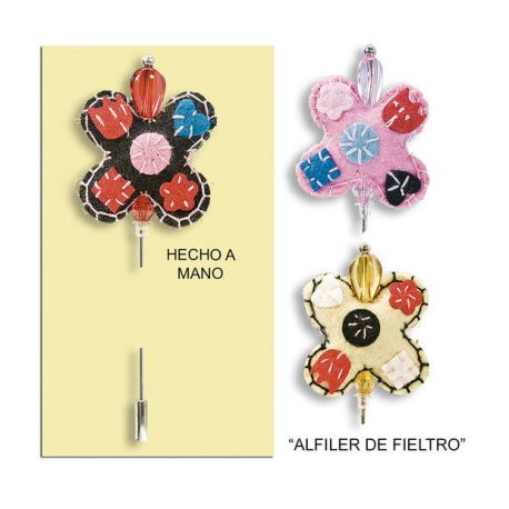 ALFILER ARTESANO FIELTRO FLOR 3 COLORES
