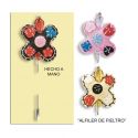 Alfiler artesano fieltro flor 3 colores
