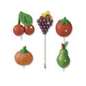 Alfiler artesanal surtido frutas con zirconitas