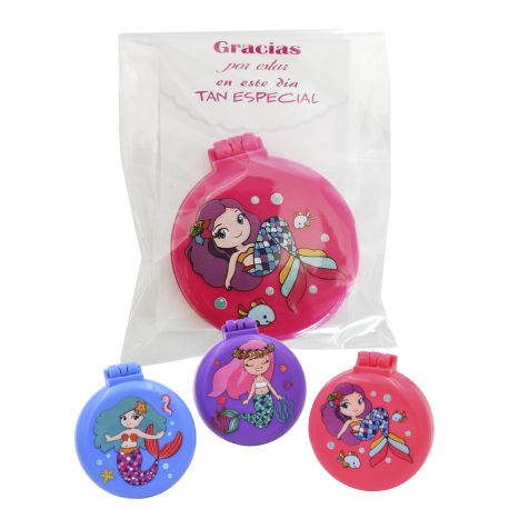 Espejo-cepillo en bolsa de celofán