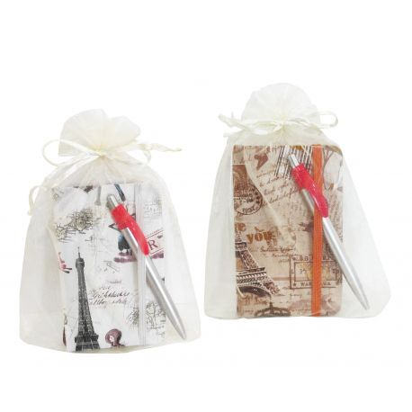 Libreta vintage Paris con boli, 2 modelos surtidos 