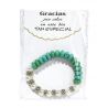 Pulsera de perlas y piedras azules en bolsa de celofán