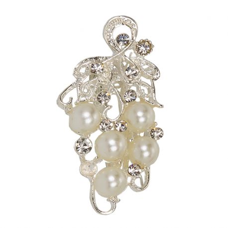 BROCHE UVAS PERLAS BLANCAS 