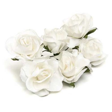 BOLSA 12 POM 6 ROSAS BLANCA