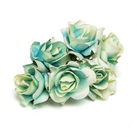 BOLSA 12 POMOS 6 ROSAS AZUL