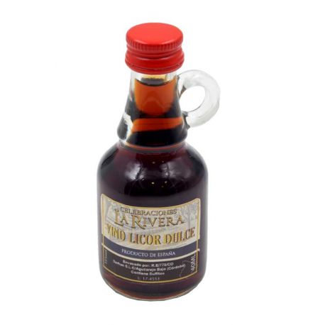 Galon vino licor dulce 40 ml, botella cristal