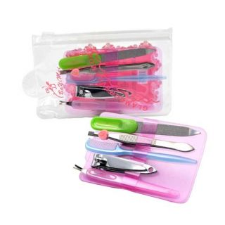 Set de manicura con funda blanca y rosa