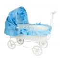 Carrito de bebé azul, regalo decorativo