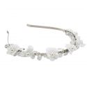 Diadema con flores blancas para niña o mujer