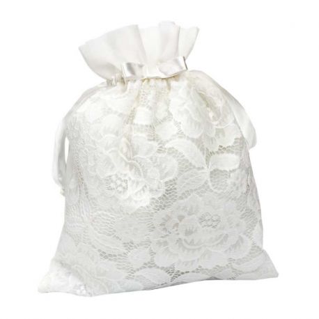 Elegante limosnera blanca para novia