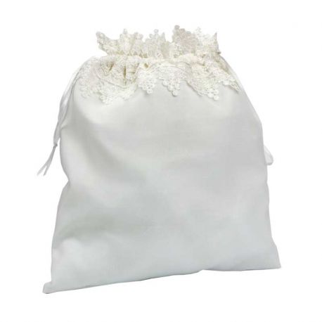 Elegante limosnera blanca para novia