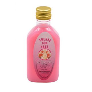 Botella de licor de fresas con nata, 50 ml, modelo petaca de plástico