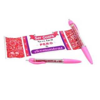 Boli rosa con mensaje -ser guapa no es fácil pero te acostumbras