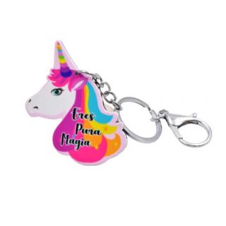 Llavero unicornio multicolor