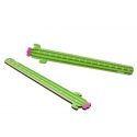 Regla de cactus para medir 15cm, color verde con la flor en rosa