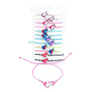 Pulsera de unicornio con cuerda ajustable en colores surtidos