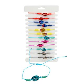 Pulsera de caracola étnica con cuerda ajustable en colores surtidos