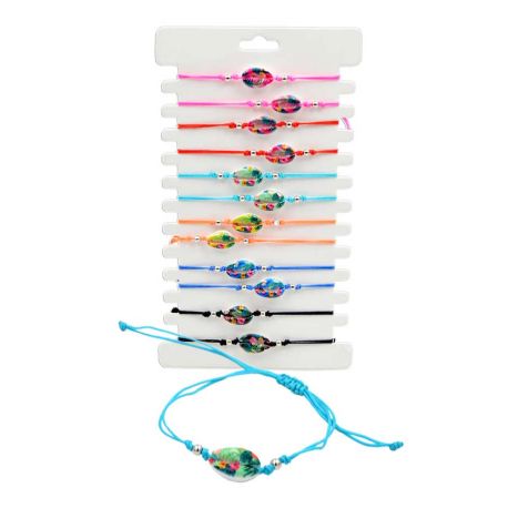 Pulsera de caracola de flores con cuerda ajustable, surtidas