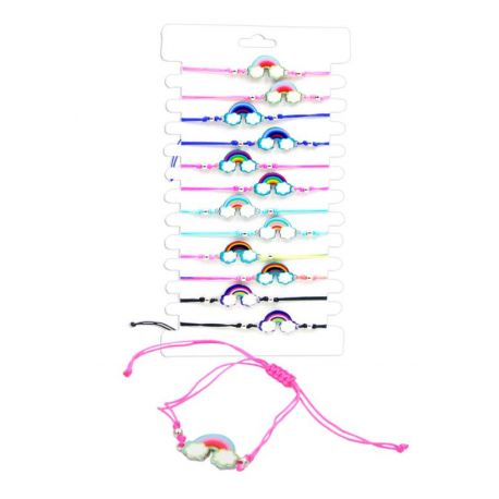 Pulsera de arcoiris con cuerda ajustable, en colores surtidos