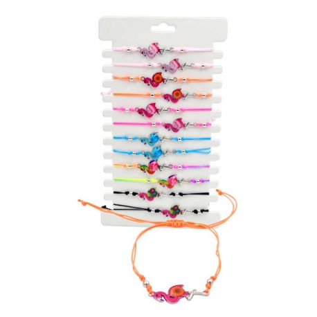 Pulsera de flamencos con cuerda ajustable, en colores surtidos