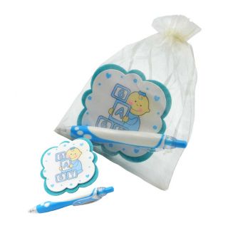 Posavasos infantil en azules, con boli a juego