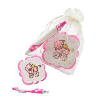 Posavasos infantil en rosas, con boli a juego