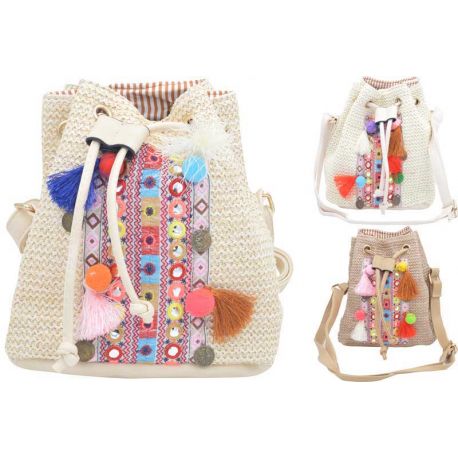 Bolso tela flecos mod.2 20x19