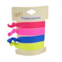 Pack 4 pulseras elásticas surtidas en colores vivos y alegres