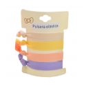 Pack 4 pulseras elásticas surtidas en colores pastel