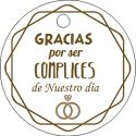 Pliego de tarjetas redondas boda blanca 20 ud. 