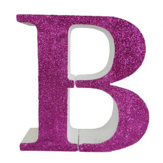 Letra "b" de porexpan 20 cm en color rosa, para decorar bodas