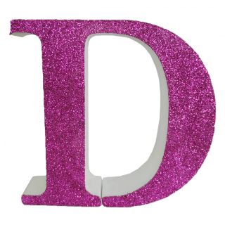 Letra "d" de porexpan 20 cm en color rosa, para decorar bodas