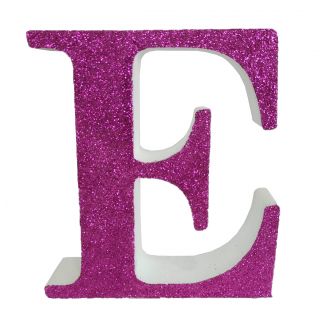 Letra "e" de porexpan 20 cm en color rosa, para decorar bodas