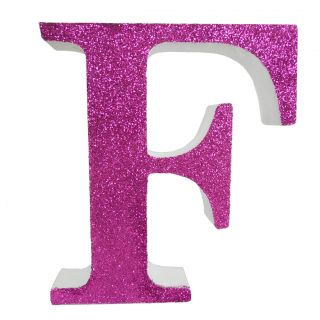 Letra "f" de porexpan 20 cm en color rosa, para decorar bodas
