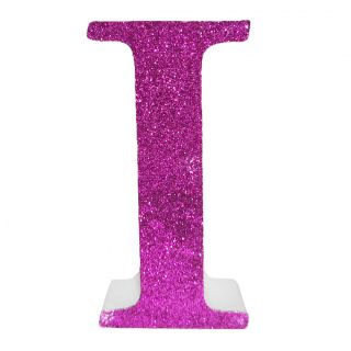 Letra "i" de porexpan 20 cm en color rosa, para decorar bodas